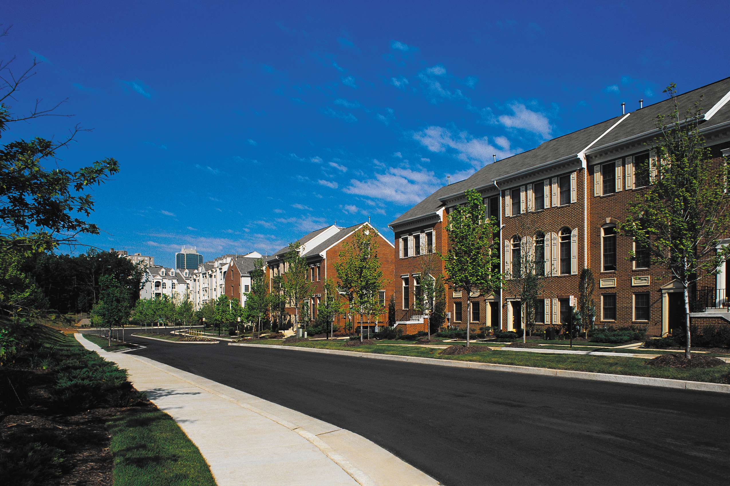 residential street with houses