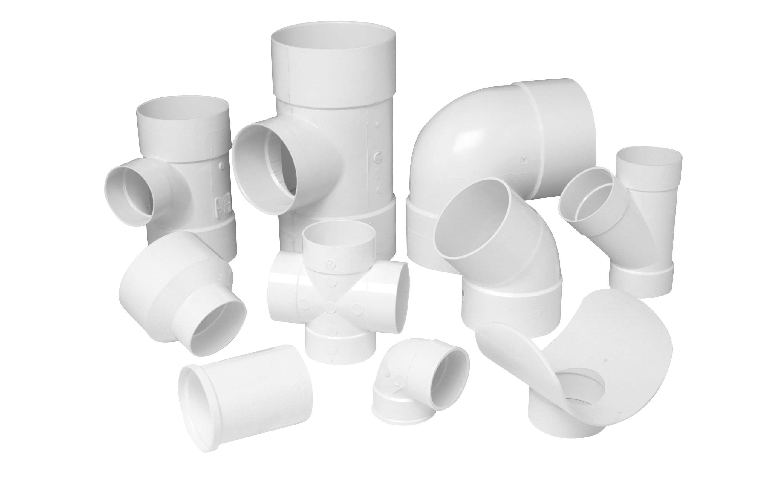 Solvent weld sewer fittings family