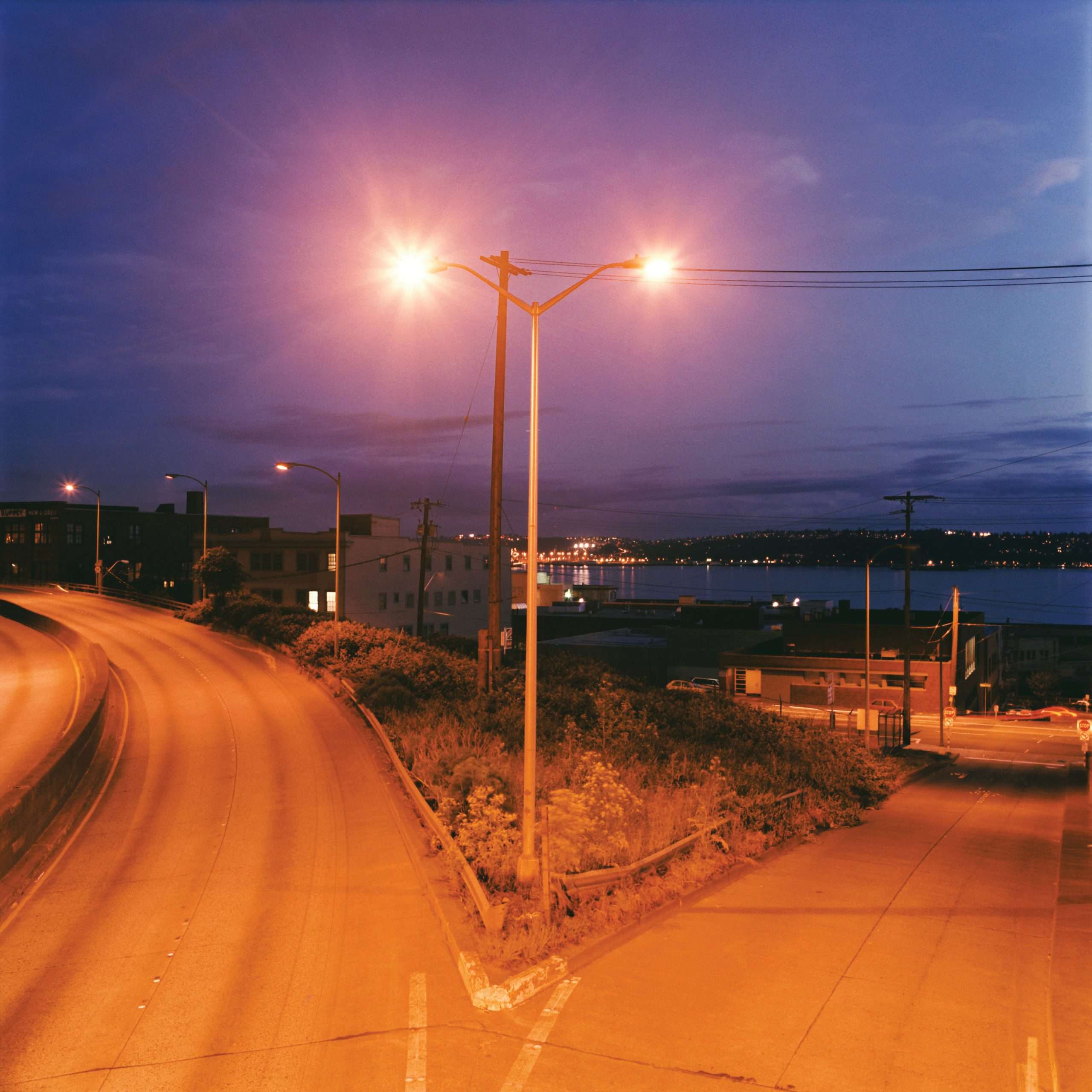 Traffic lights in road