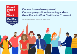 certified badge for being a great place to work also voted by our own employees as a great place to work in canada